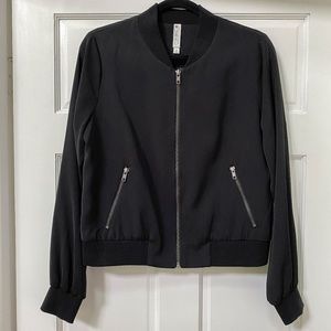 MURAL Smooth Black Bomber Jacket Size M, Like New